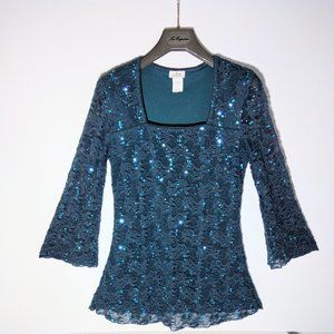 Top/Tunic - Fully Lined Stretch Lace with Glitter & Sequins!